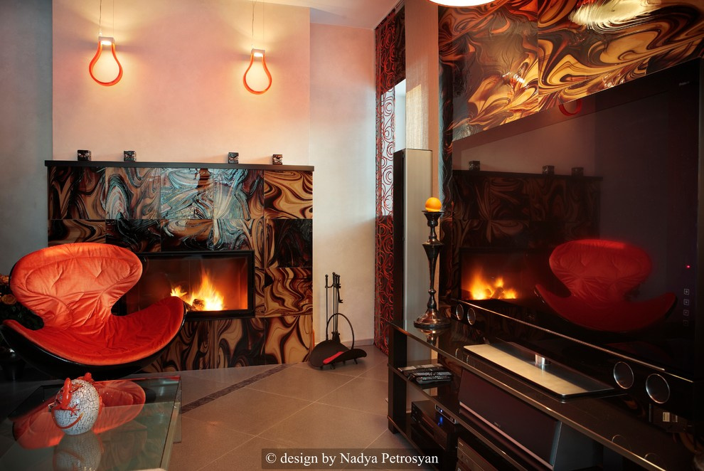 Роскошь стиля в цвете. Гостиная -кухня