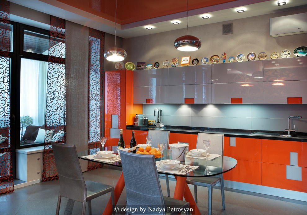 Обложка проекта: Роскошь стиля в цвете. Гостиная -кухня