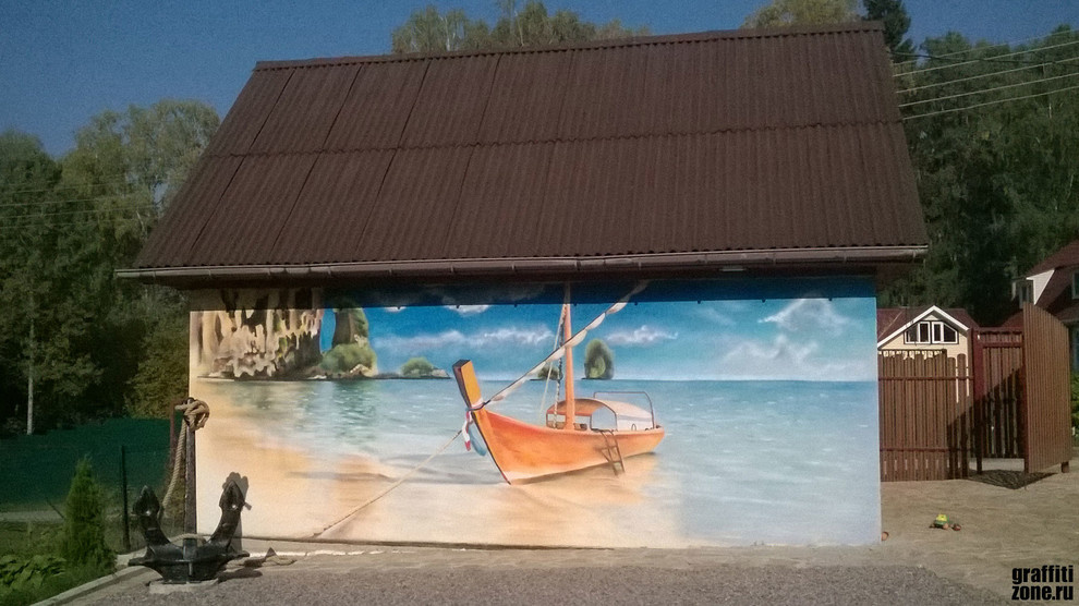 Оформление гаража у загородного дома