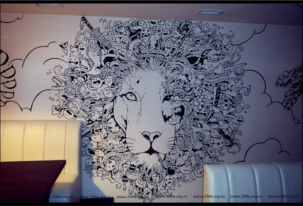 Графика в кафе(ручная роспись)