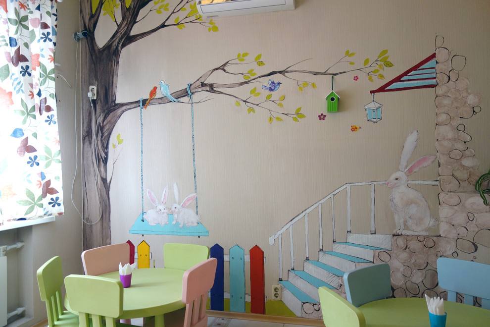 Оформление стен частного детского дошкольного центра "Любимый Зая"