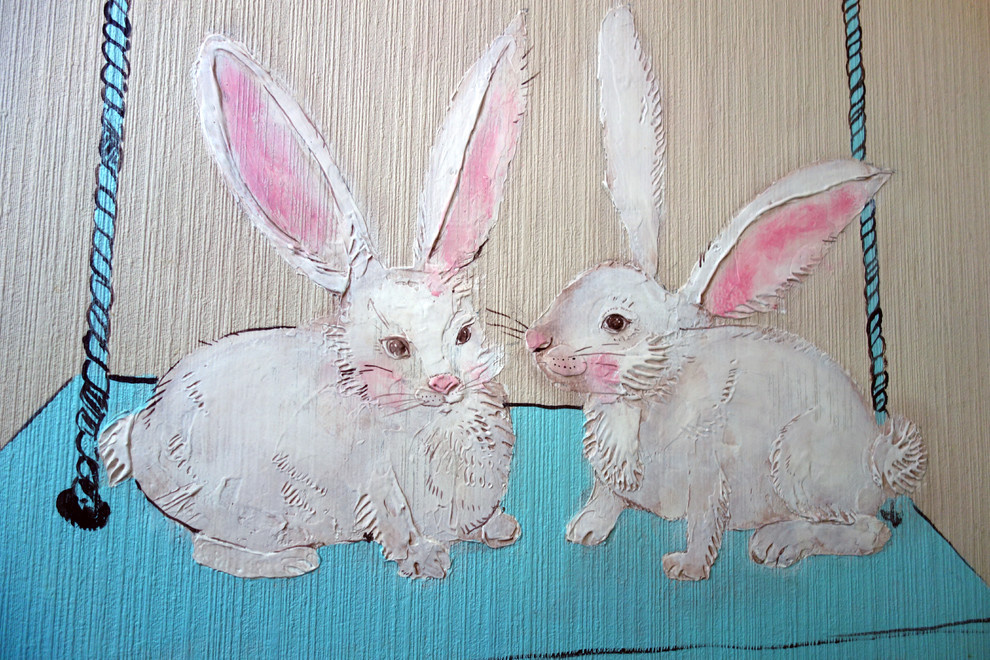 Оформление стен частного детского дошкольного центра "Любимый Зая"