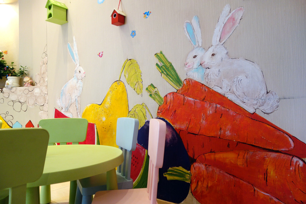 Оформление стен частного детского дошкольного центра "Любимый Зая"