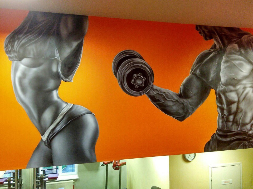 Роспись фитнес клуба "Аурум"