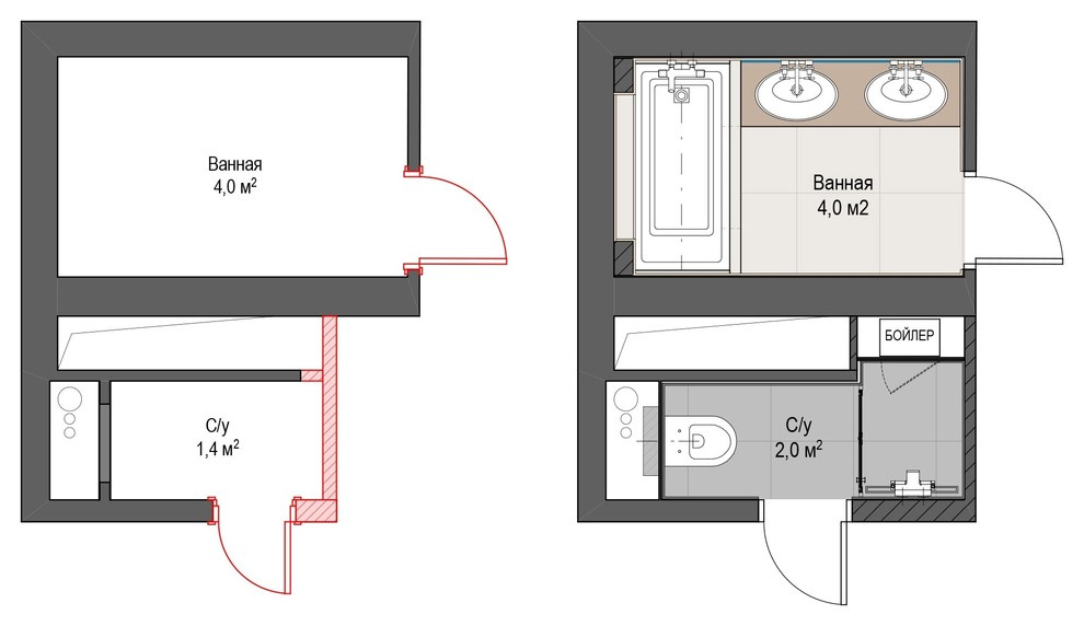 Планировка до и после