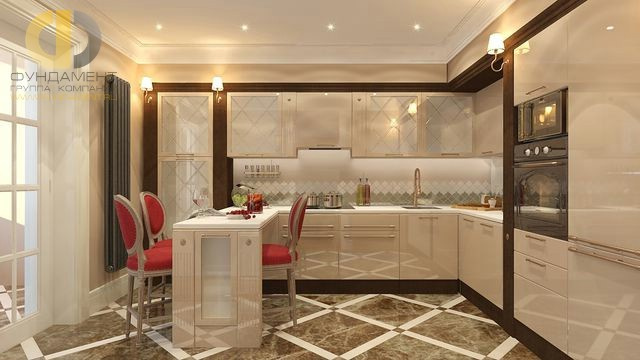 Ремонт квартиры 95 кв.м в стиле арт-деко. Фото стильного интерьера