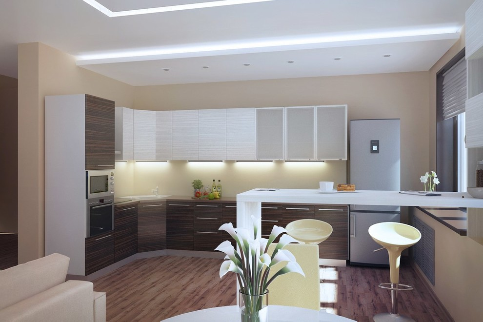 Обложка проекта: Световые полосы, дизайнерские потолки