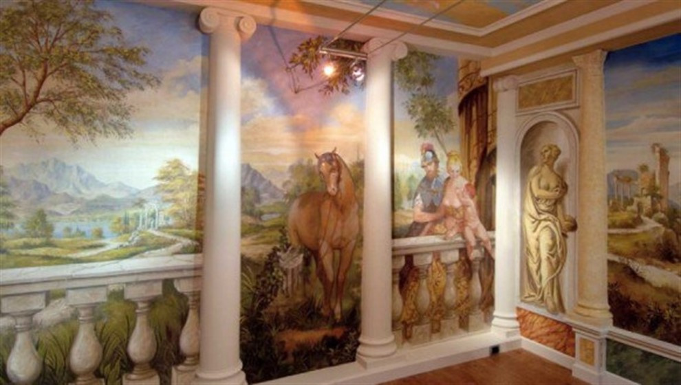 Фрески, пано, фотообои в интерьере!