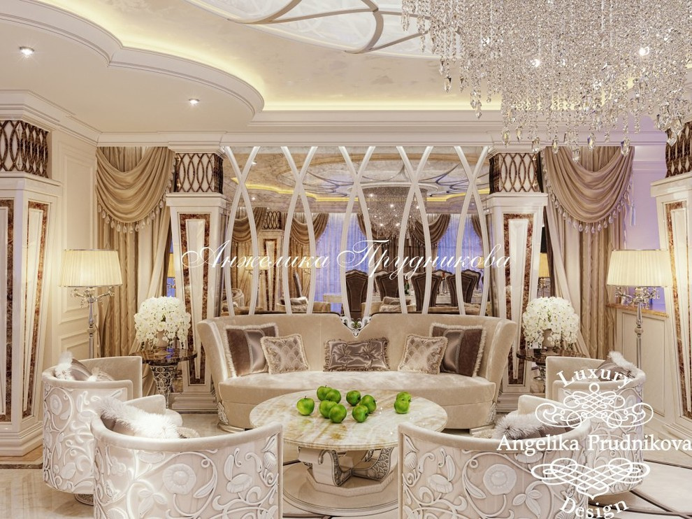 Дизайн проект интерьера квартиры в Классическом стиле с элементами Ар Деко в ЖК