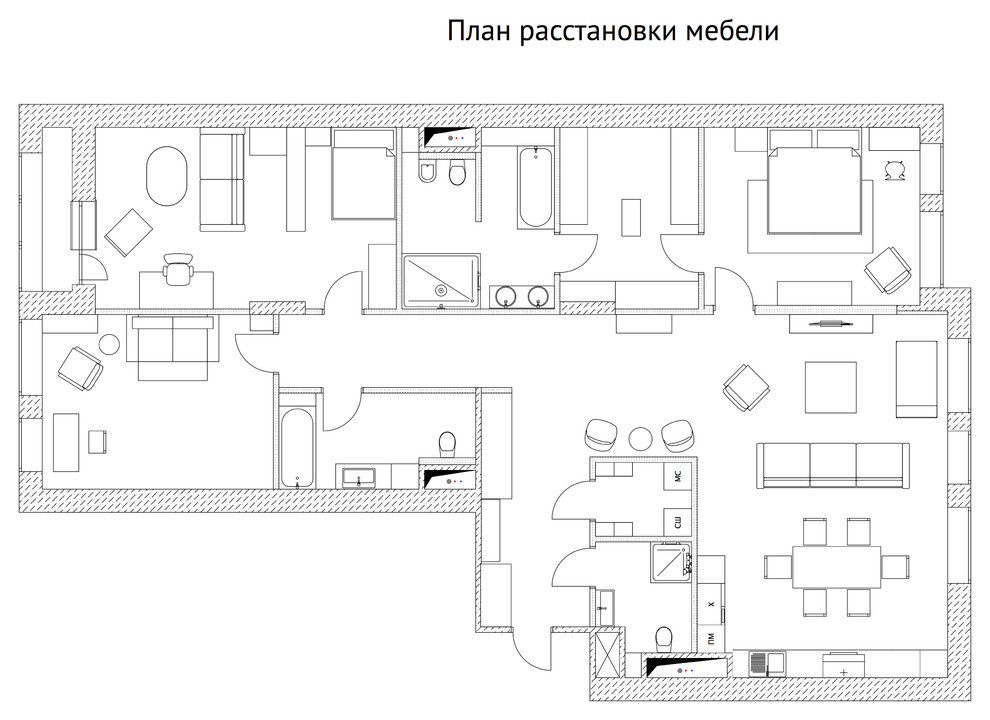 Расстановка мебели после монтажа