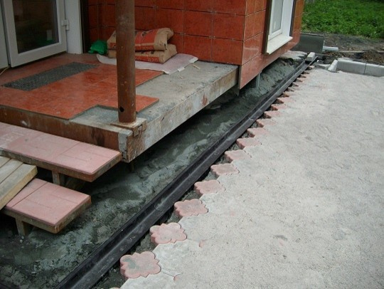 Благоустройство территории офиса. Устройство поверхностного водоотвода.