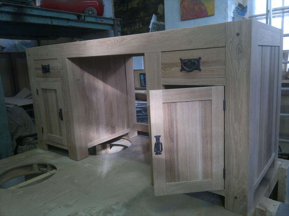 Original Rustic Solid Oak Computer Desk