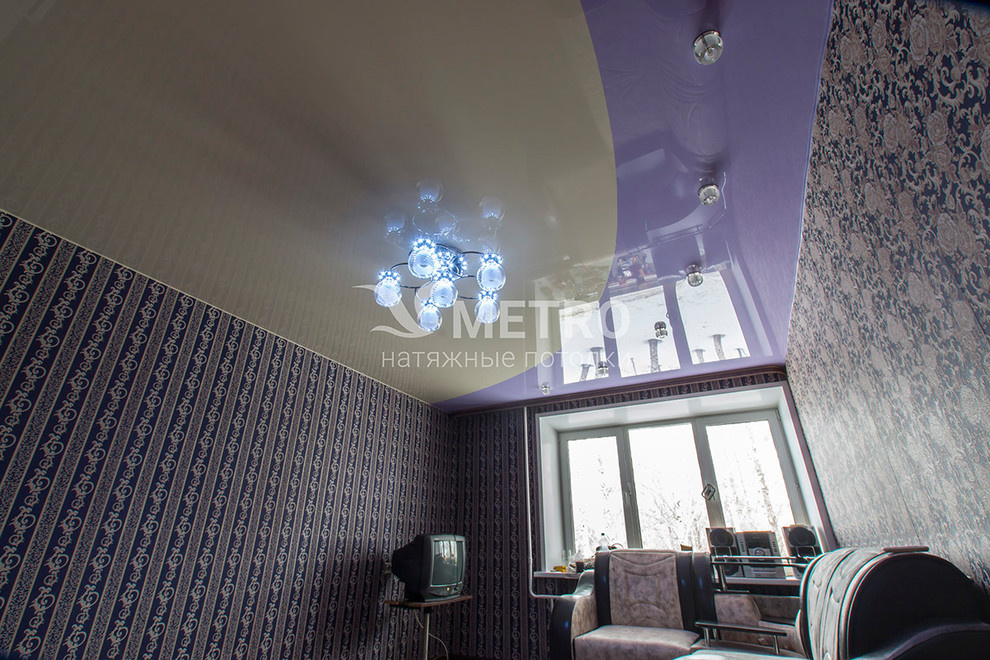 Натяжной потолок комбинация цветов (спайка)