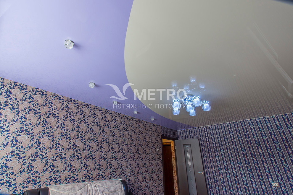 Натяжной потолок комбинация цветов (спайка)