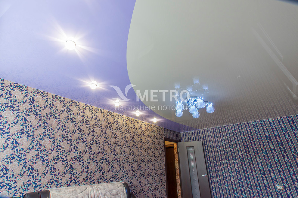 Натяжной потолок комбинация цветов (спайка)