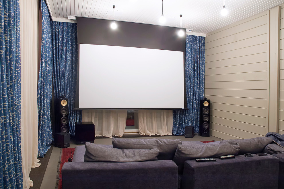 Кинозал в коттедже "Красная поляна" 45 м2.