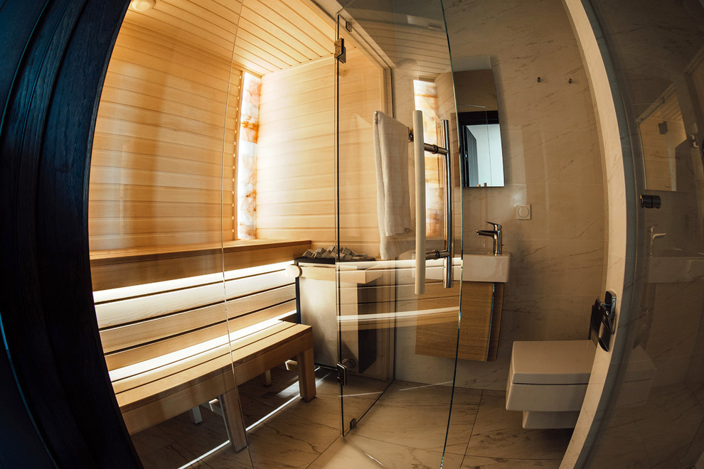 Пологи в сауне.