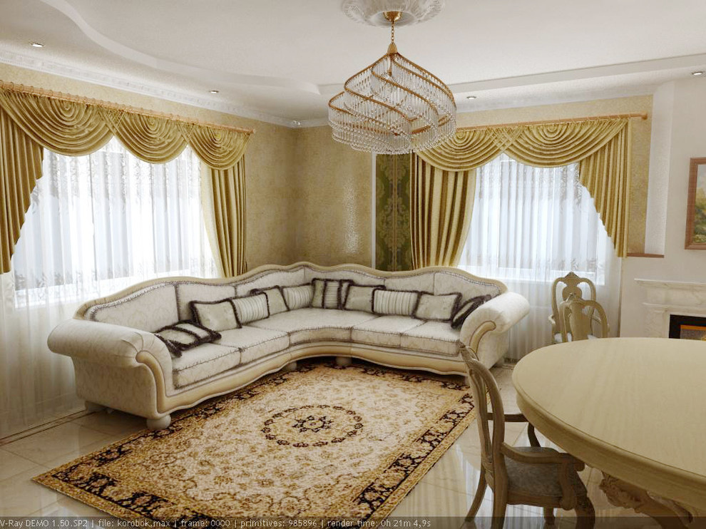 Дизайн гостиной с камином