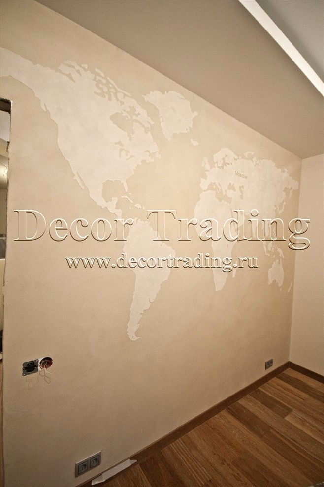 Карта мира с помощью трафарета