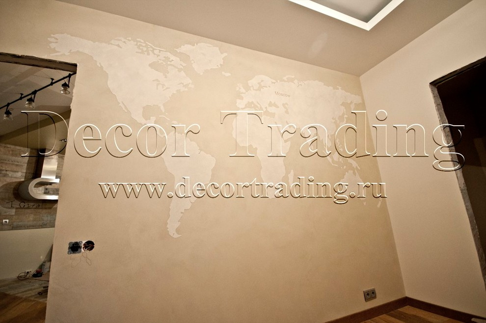 Карта мира с помощью трафарета