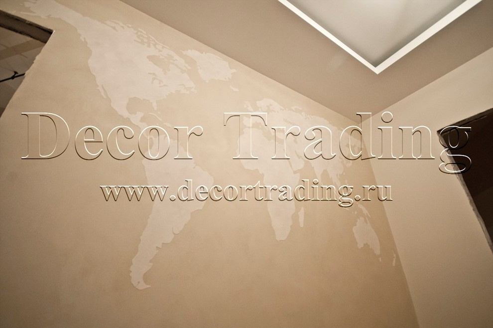 Карта мира с помощью трафарета