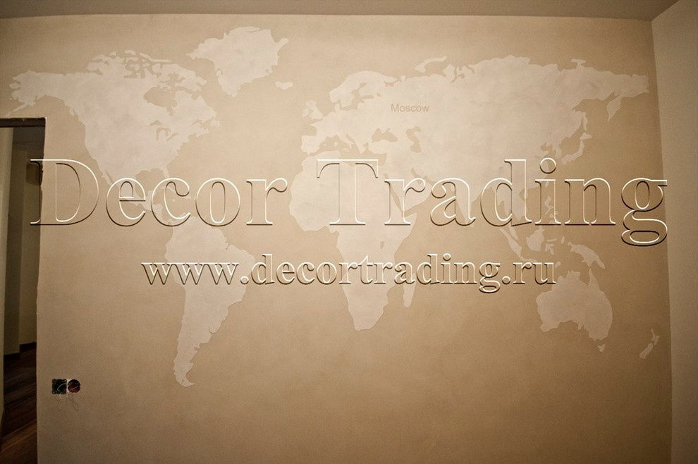 Обложка проекта: Карта мира с помощью трафарета