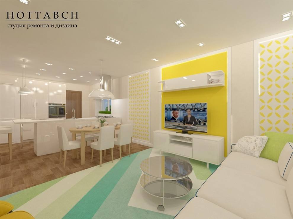 дизайн кухни-гостиной, коттедж д. Кусаковка, Нижегородская обл