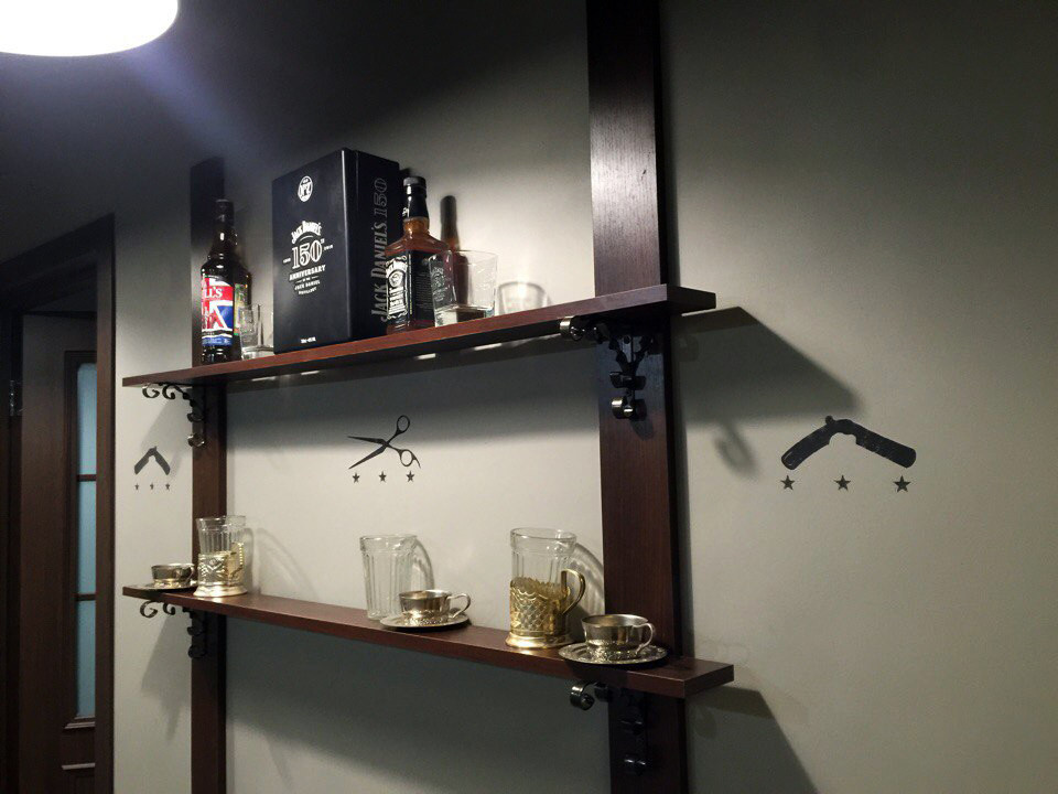 Обложка проекта: Оформление пленкой стен в салоне барбершопа «BORODACH»