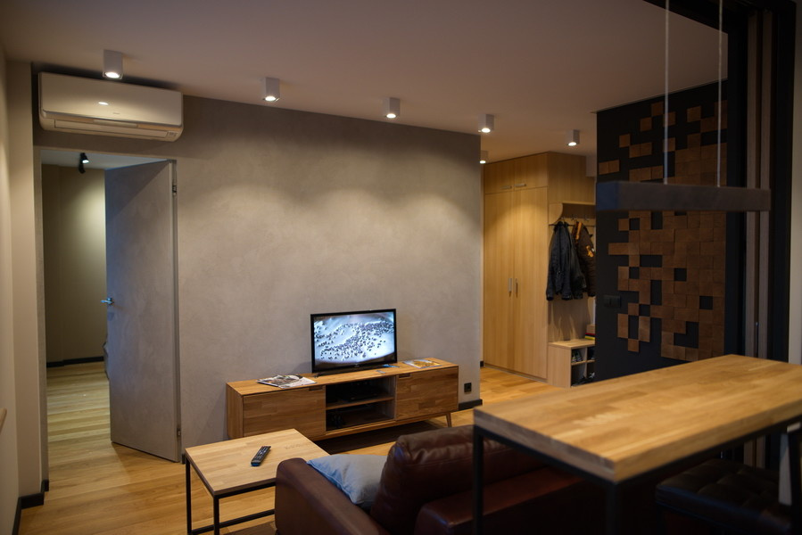 Вид на гостиную от барной стойки