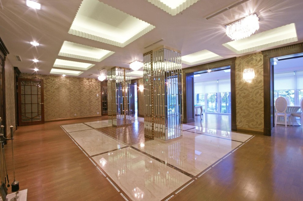 Дизайн интерьера холла и столовой загородного дома Санкт-Петербург