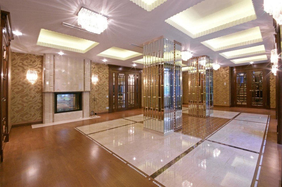 Дизайн интерьера холла и столовой загородного дома Санкт-Петербург