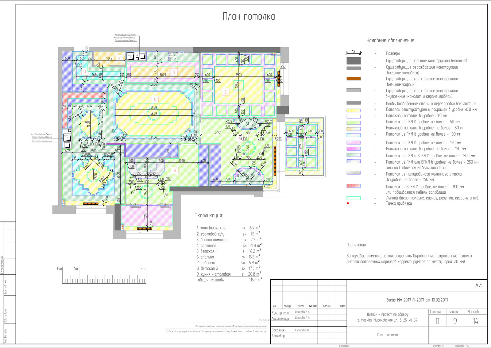 Квартира в Москве на Мироновской ул. 25 в стиле современной классики