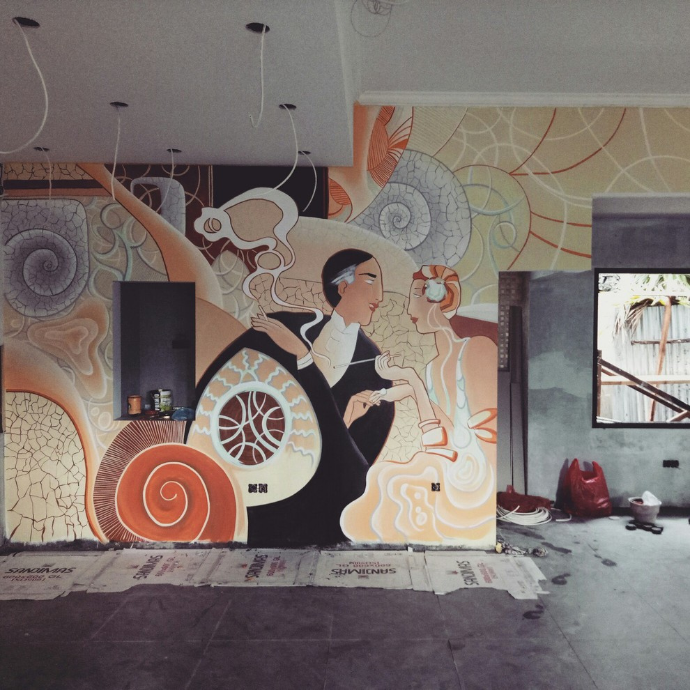 роспись кофейни, кофешопа