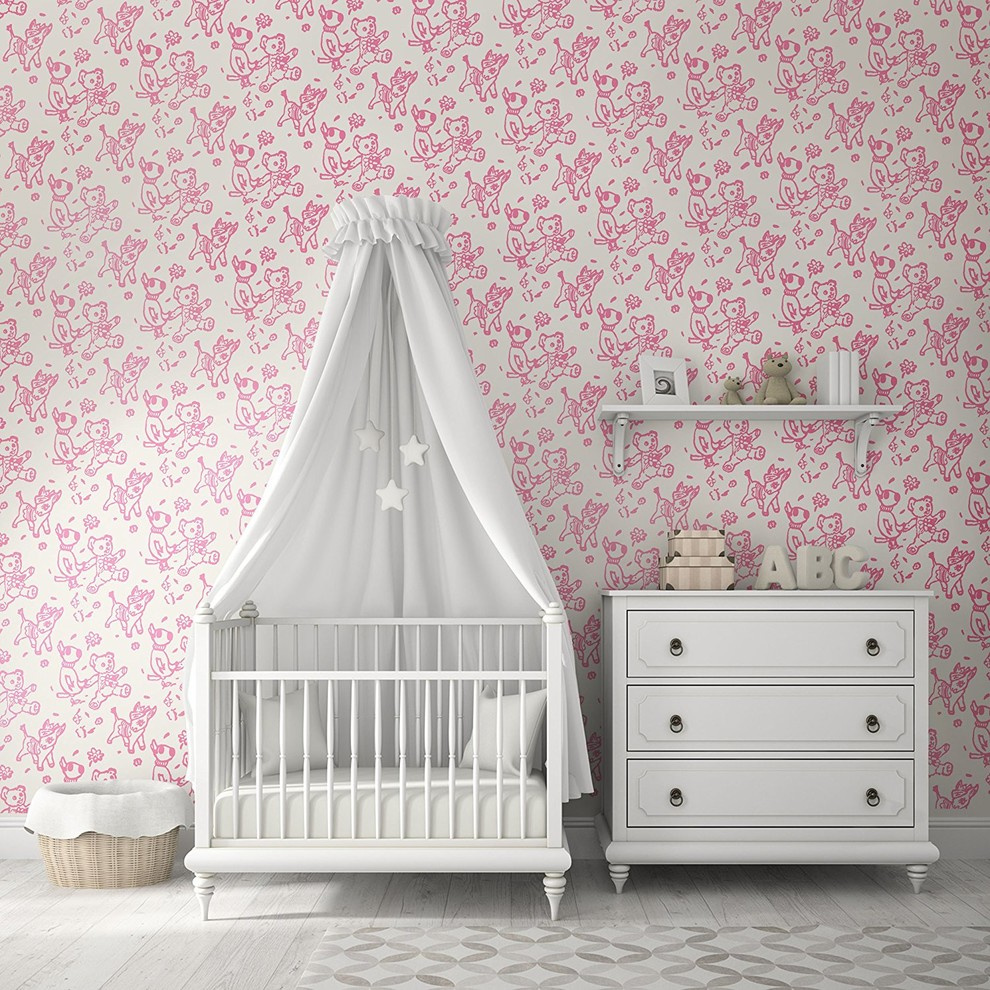 Стена в детской спальной комнате.