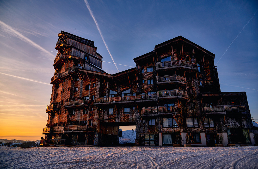 Съемка архитеркуры горнолыжного курорта Avoriaz (Франция)