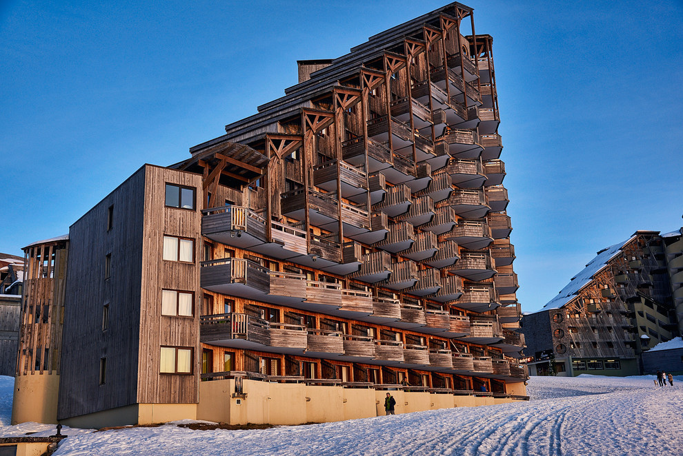 Съемка архитеркуры горнолыжного курорта Avoriaz (Франция)