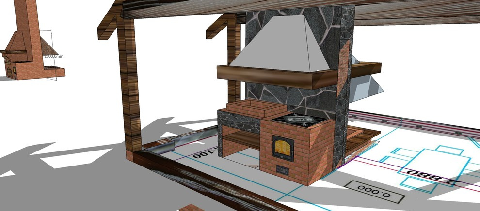 Проект Камина - Очага + печь под казан + магал "Аврора"