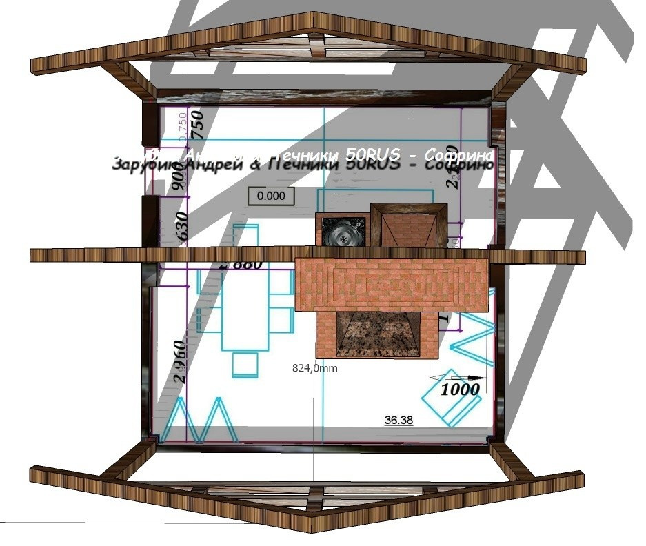 Проект Камина - Очага + печь под казан + магал "Аврора"