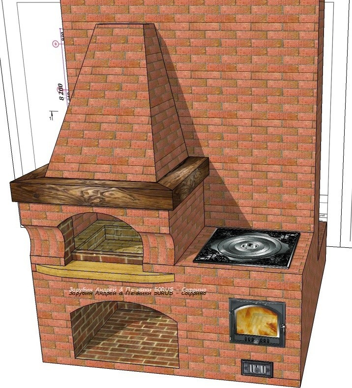 Проект Камина - Очага + печь под казан + магал "Аврора"