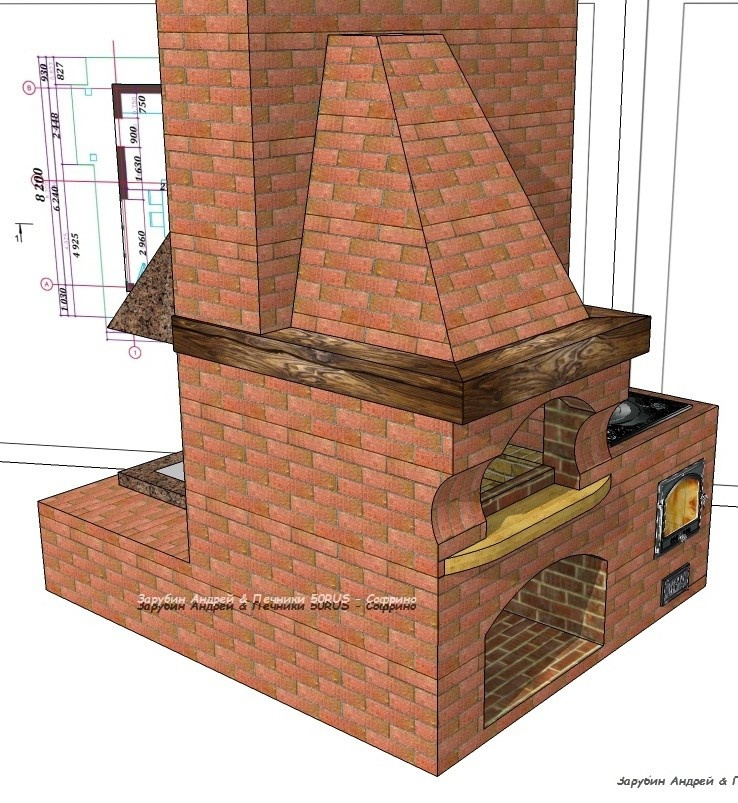 Проект Камина - Очага + печь под казан + магал "Аврора"