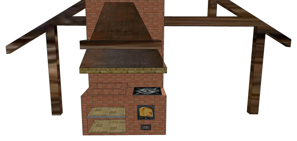 Проект Камина - Очага + печь под казан + магал "Аврора"