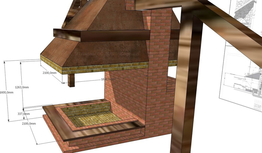 Проект Камина - Очага + печь под казан + магал "Аврора"