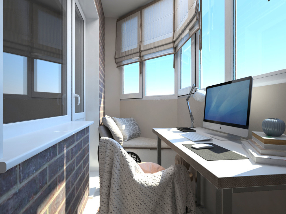 Уютный, балкон для работы, отдыха и хранения