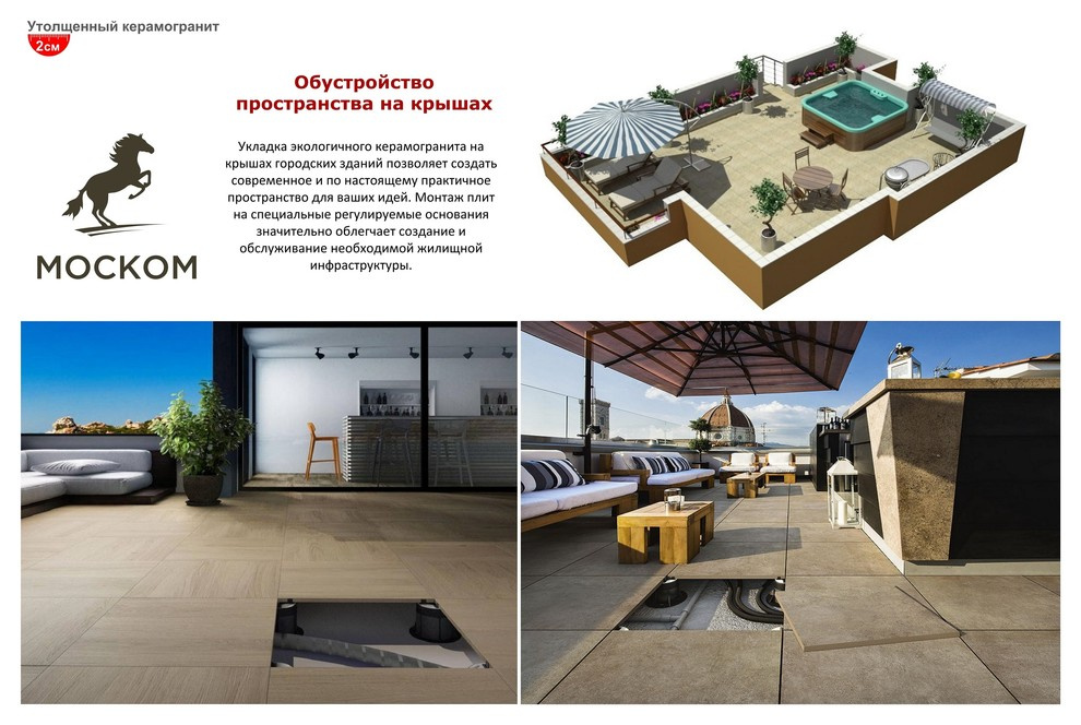 Применение керамогранита толщиной 20 мм