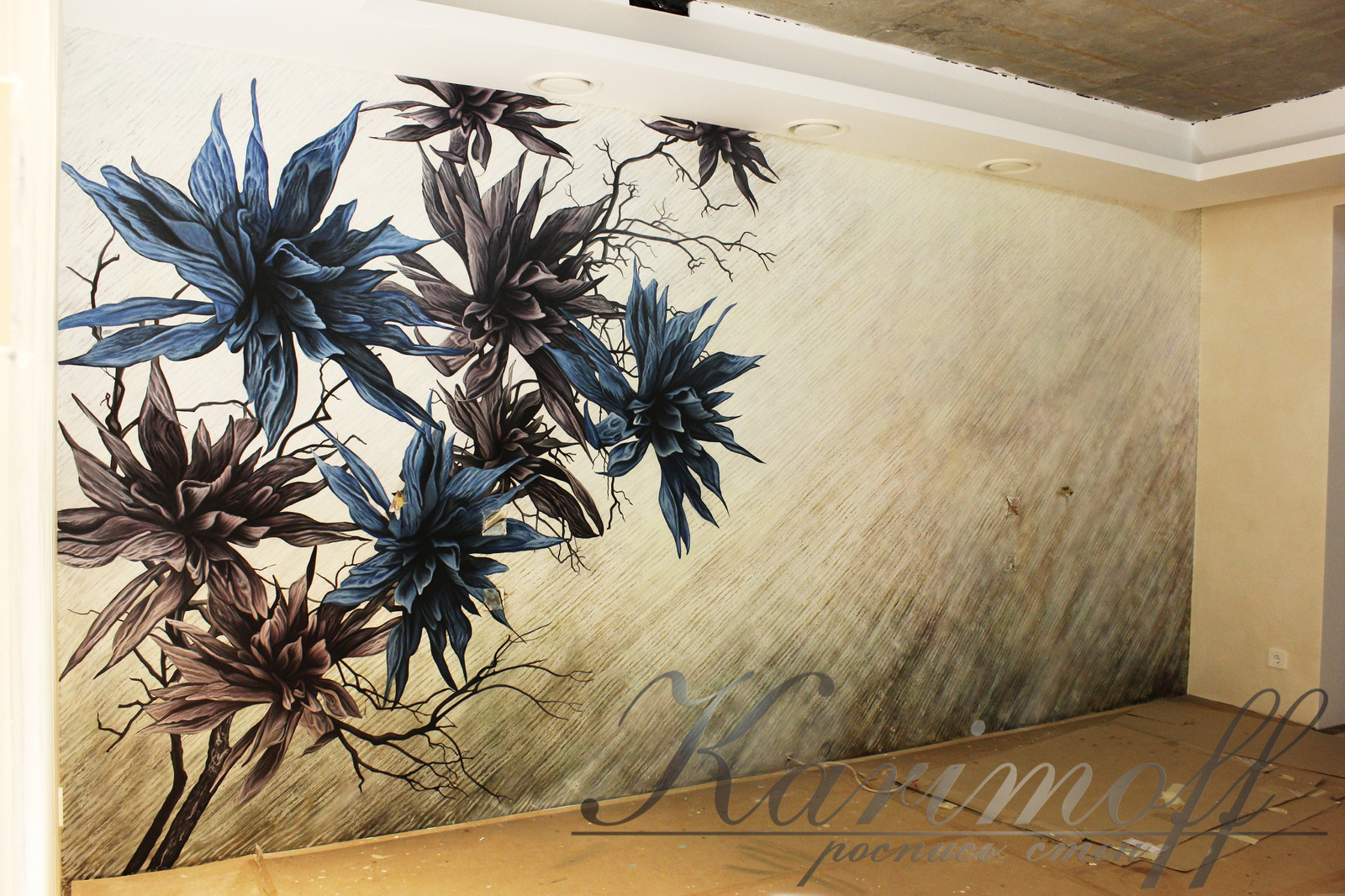 Роспись спальни "Цветы"