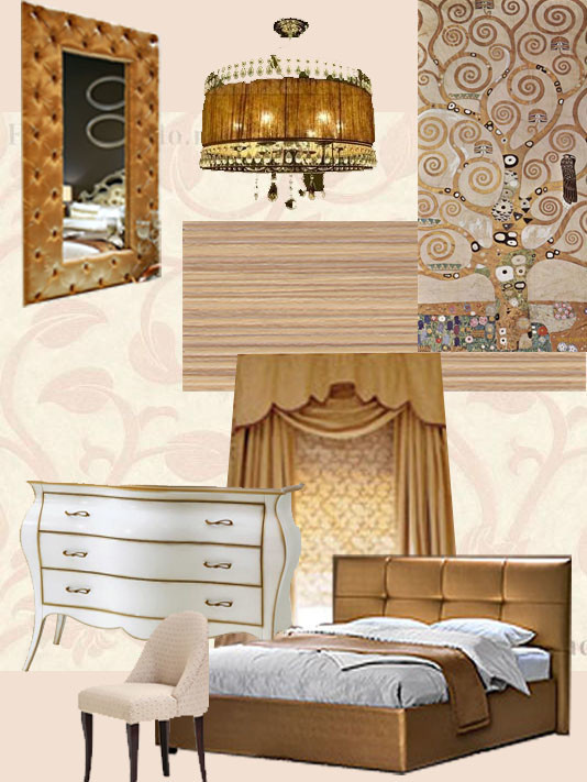 Коллаж спальни арт-деко