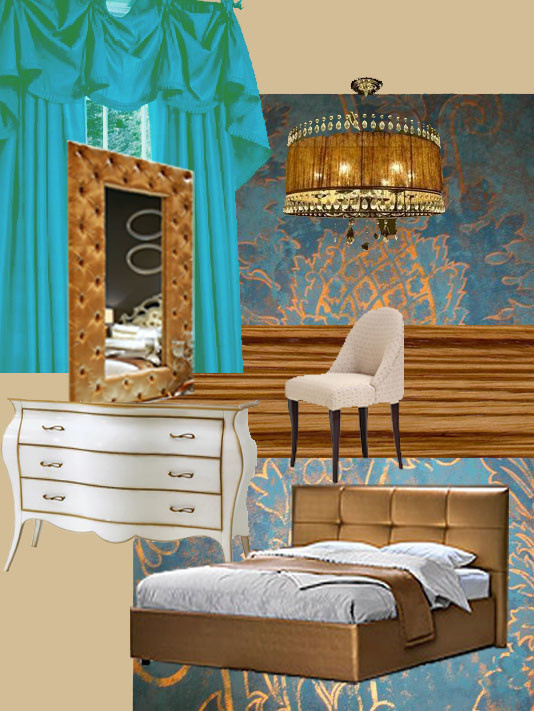 Коллаж спальни арт-деко