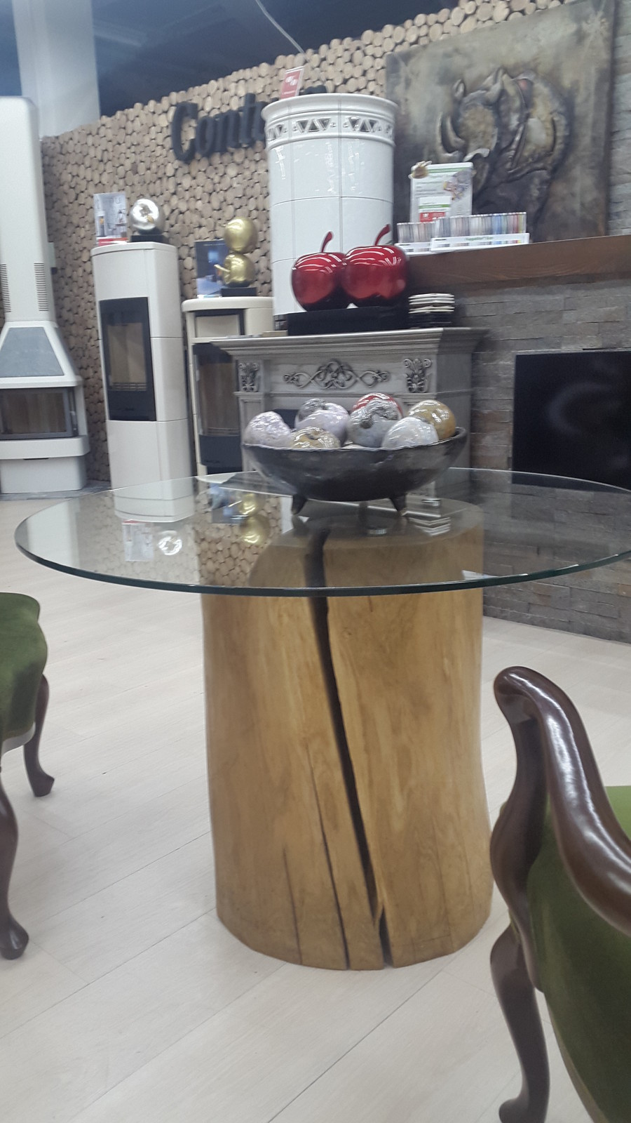 Стол журнальный, пень дуба