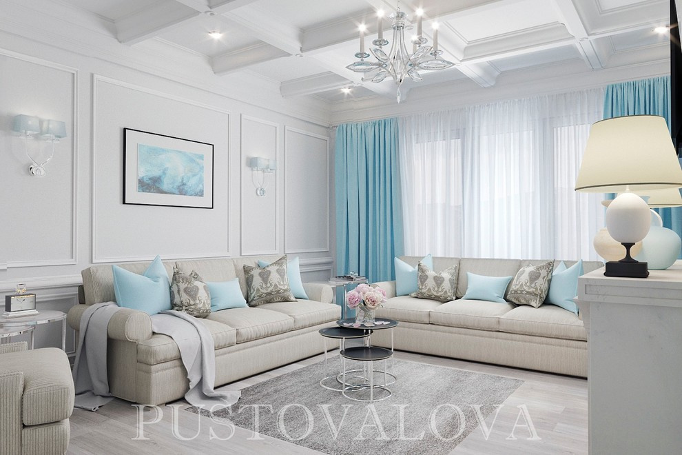г. Воронеж. Дом 250м2. Гостиная . Американская классика