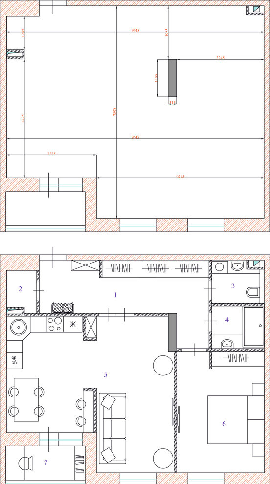 Интерьер по-мужски. Планировочное решение.